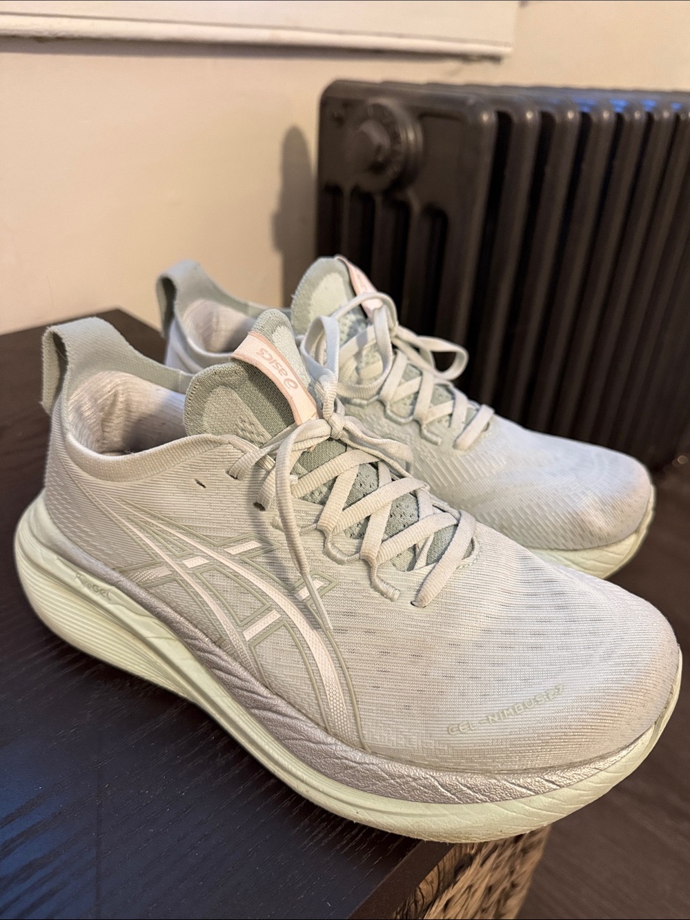 Asics mint green Gel Nimbus 27 Running Sneakers